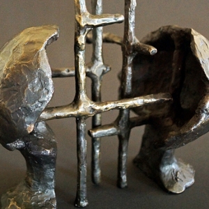 Cognitive Architecture #2 • Bronze (Two Piece Sculpture), 10 x 6.5 x 4 (25.4 x 16.51 x 10.16 cm) (Variable width)