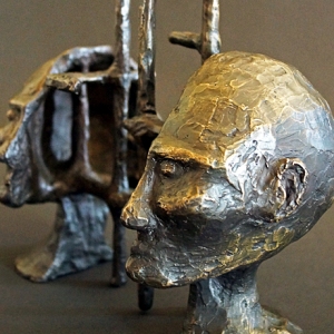 Cognitive Architecture • Bronze (Two Piece Sculpture), 10 x 6.5 x 4 (25.4 x 16.51 x 10.16 cm) (Variable width)