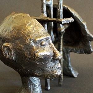 Cognitive Architecture #2 • Bronze (Two Piece Sculpture), 10 x 6.5 x 4 (25.4 x 16.51 x 10.16 cm) (Variable width)