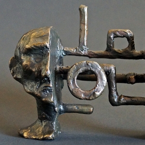 Bronze Maquette #1, 2012, Bronze, 3.25 x 4.5 x 2.25 inches (8.255 x 11.43 x 5.71 cm)