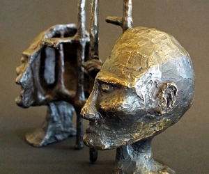 Cognitive Architecture • Bronze (Two Piece Sculpture), 10 x 6.5 x 4 (25.4 x 16.51 x 10.16 cm) (Variable width)