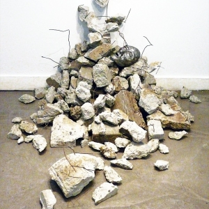 Aftermath • Installation, Repurposed Concrete, Wire, and Polymer Clay Sculpture, 40 x 60 x 72 inches (101.6 x 152.4 x 182.88 cm)