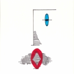 Uh-Oh, 1992, Watercolor Markers on 4 x 5 Kodak Film card stock that was part of the packaging, 5 x 4 inches (12.7 x 10.16)